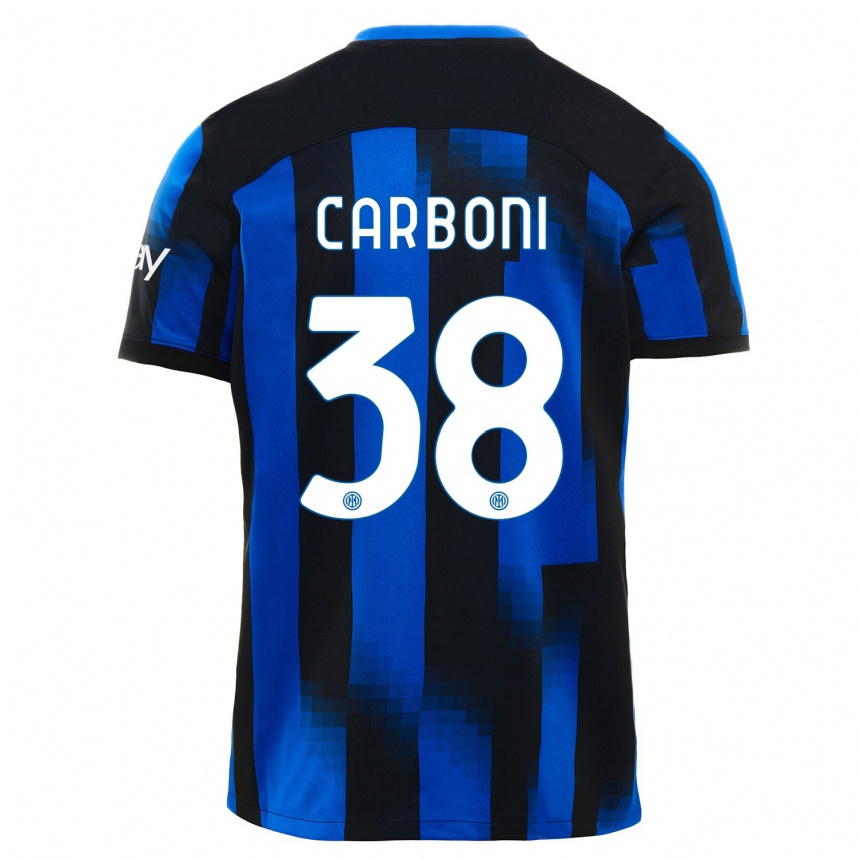 Niño Fútbol Camiseta Valentin Carboni #38 Azul Negro 1ª Equipación 2023/24 México