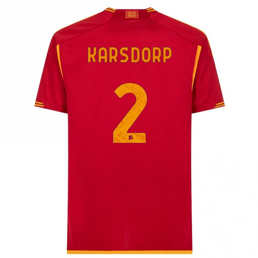 Niño Fútbol Camiseta Rick Karsdorp #2 Rojo 1ª Equipación 2023/24 México
