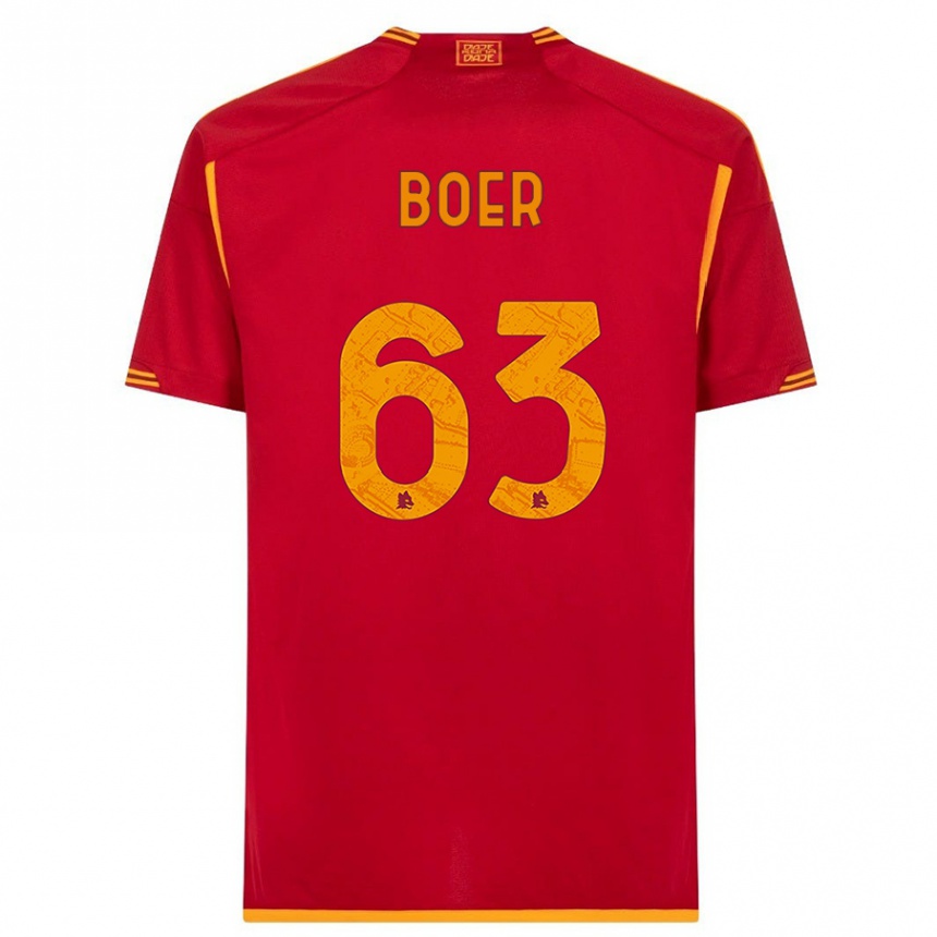 Niño Fútbol Camiseta Pietro Boer #63 Rojo 1ª Equipación 2023/24 México