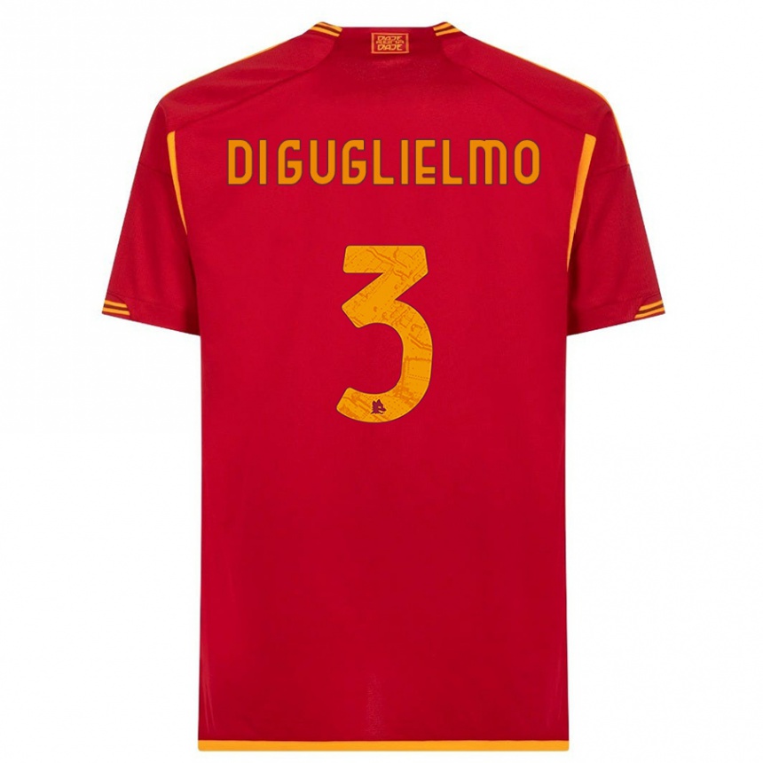 Niño Fútbol Camiseta Lucia Di Guglielmo #3 Rojo 1ª Equipación 2023/24 México