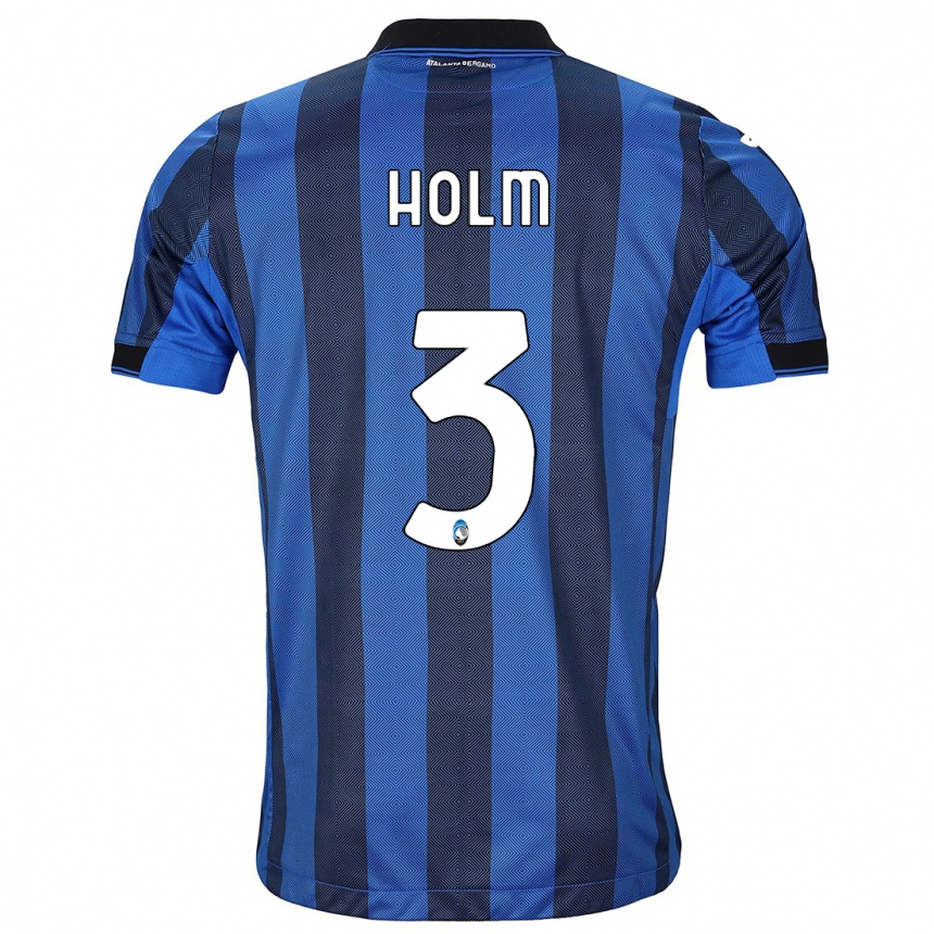 Niño Fútbol Camiseta Emil Holm #3 Azul Negro 1ª Equipación 2023/24 México