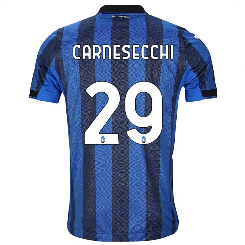 Niño Fútbol Camiseta Marco Carnesecchi #29 Azul Negro 1ª Equipación 2023/24 México