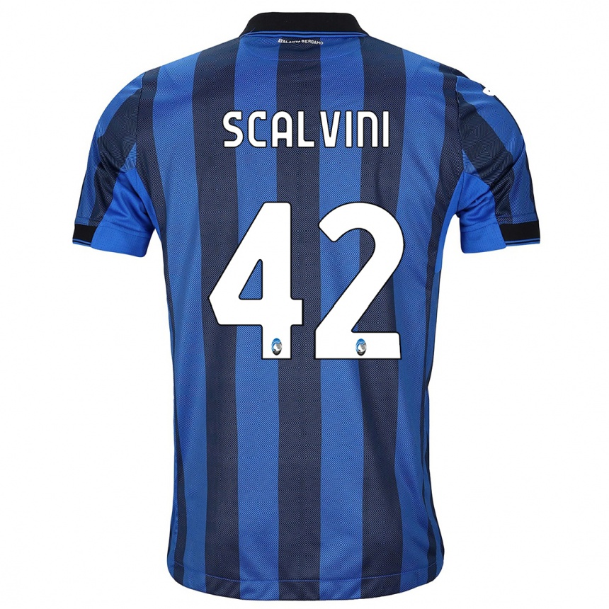 Niño Fútbol Camiseta Giorgio Scalvini #42 Azul Negro 1ª Equipación 2023/24 México