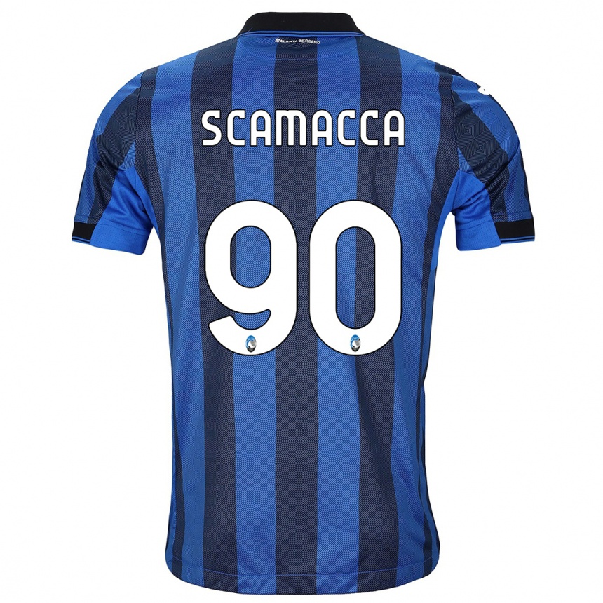 Niño Fútbol Camiseta Gianluca Scamacca #90 Azul Negro 1ª Equipación 2023/24 México