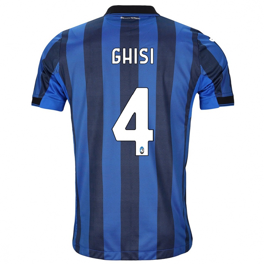 Niño Fútbol Camiseta Laura Ghisi #4 Azul Negro 1ª Equipación 2023/24 México