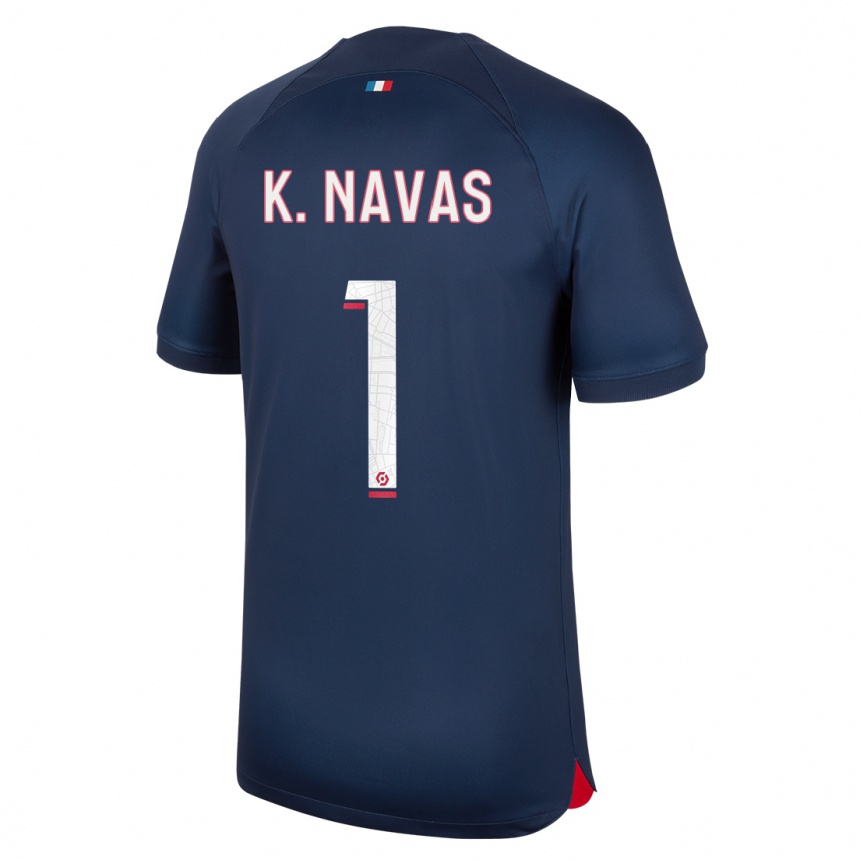 Niño Fútbol Camiseta Keylor Navas #1 Azul Rojo 1ª Equipación 2023/24 México