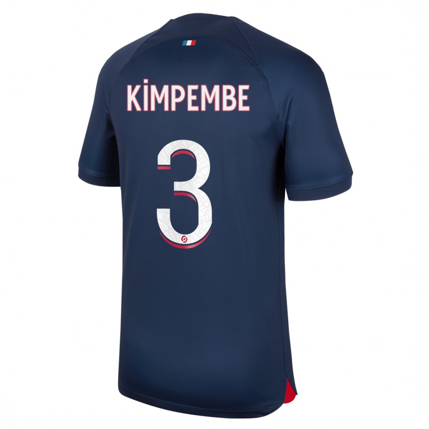 Niño Fútbol Camiseta Presnel Kimpembe #3 Azul Rojo 1ª Equipación 2023/24 México