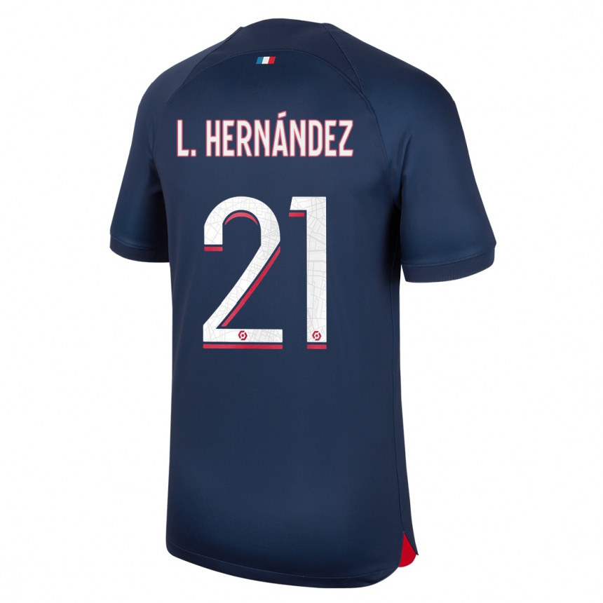 Niño Fútbol Camiseta Lucas Hernández #21 Azul Rojo 1ª Equipación 2023/24 México