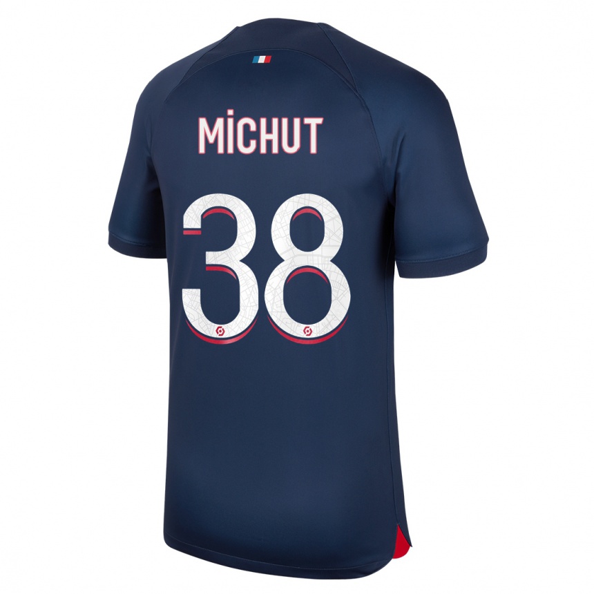 Niño Fútbol Camiseta Edouard Michut #38 Azul Rojo 1ª Equipación 2023/24 México