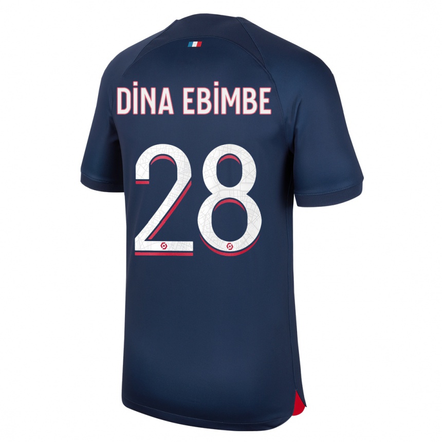 Niño Fútbol Camiseta Eric Junior Dina Ebimbe #28 Azul Rojo 1ª Equipación 2023/24 México