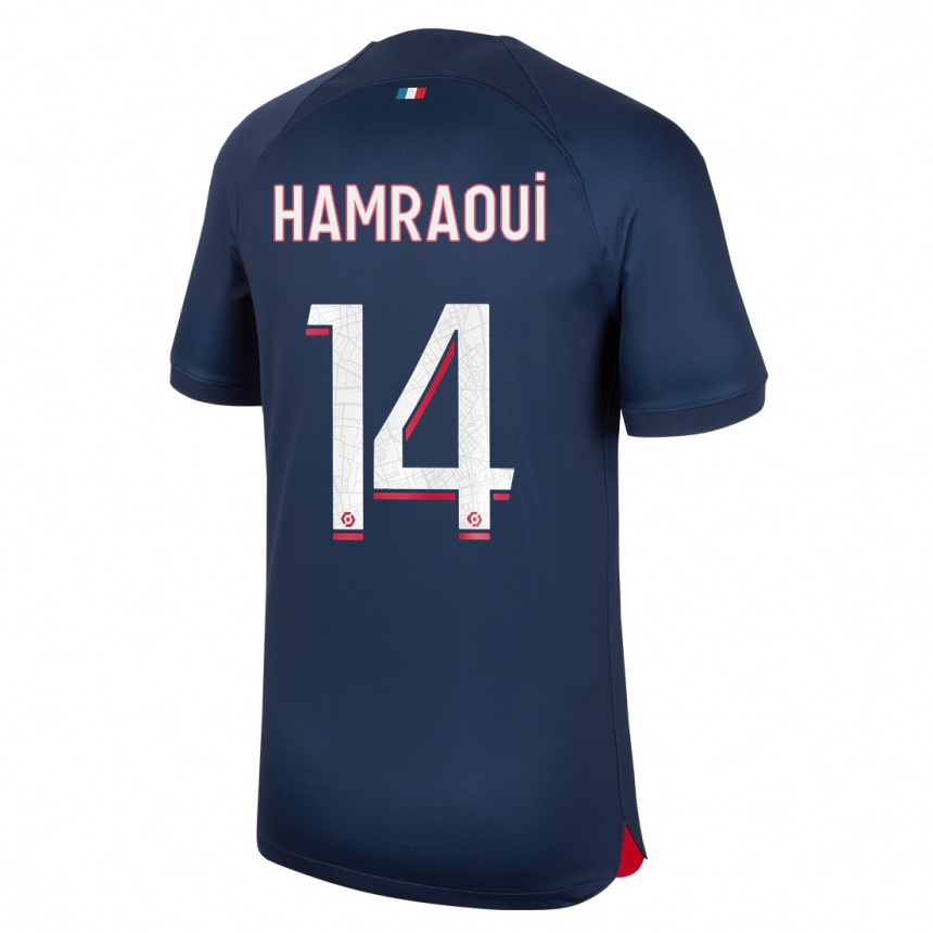 Niño Fútbol Camiseta Kheira Hamraoui #14 Azul Rojo 1ª Equipación 2023/24 México