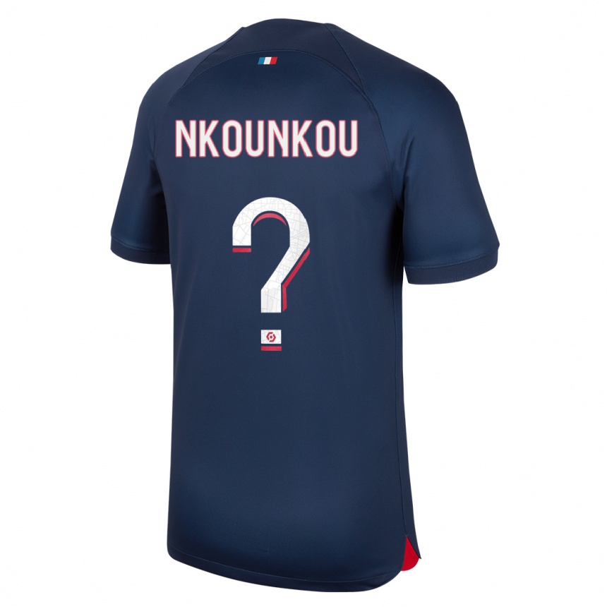 Niño Fútbol Camiseta Desthy Nkounkou #0 Azul Rojo 1ª Equipación 2023/24 México