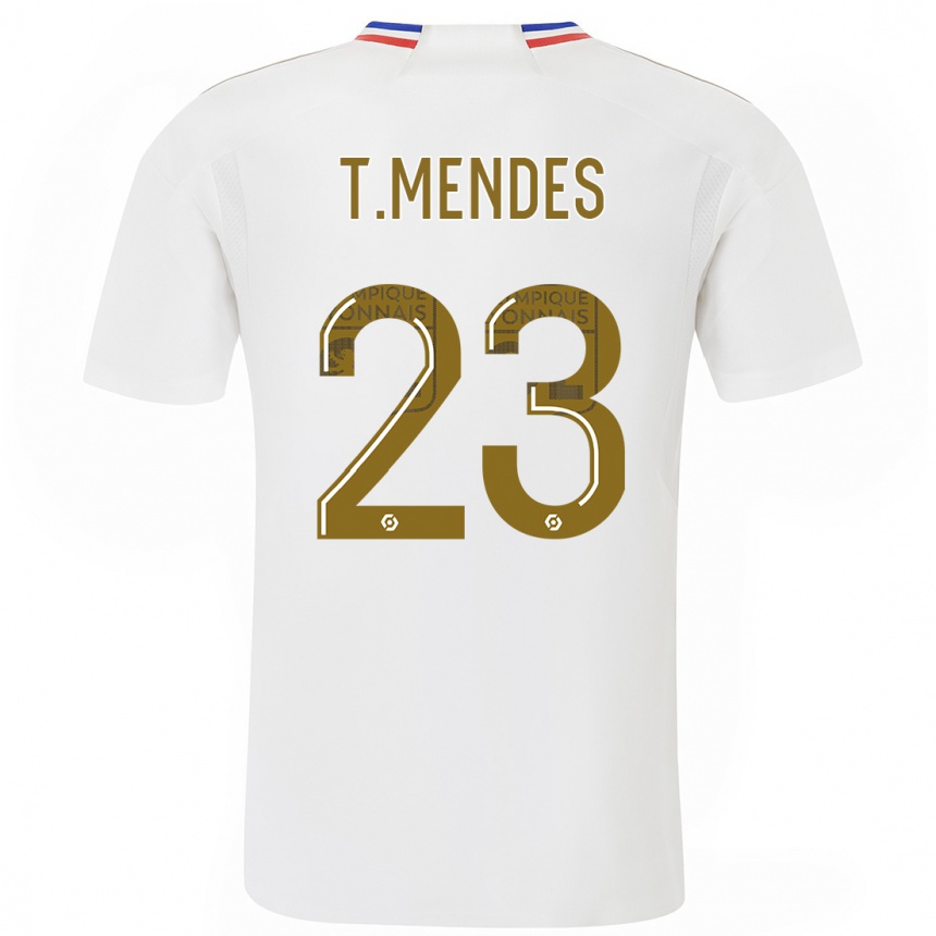 Niño Fútbol Camiseta Thiago Mendes #23 Blanco 1ª Equipación 2023/24 México