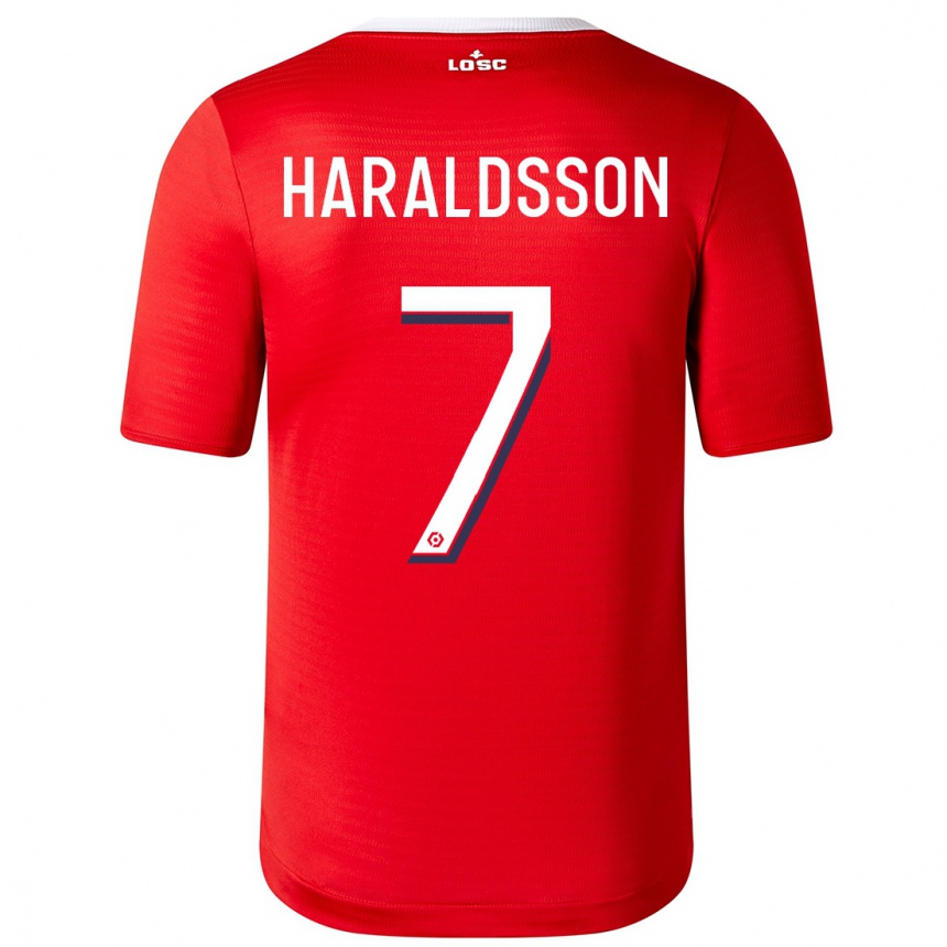 Niño Fútbol Camiseta Hákon Arnar Haraldsson #7 Rojo 1ª Equipación 2023/24 México