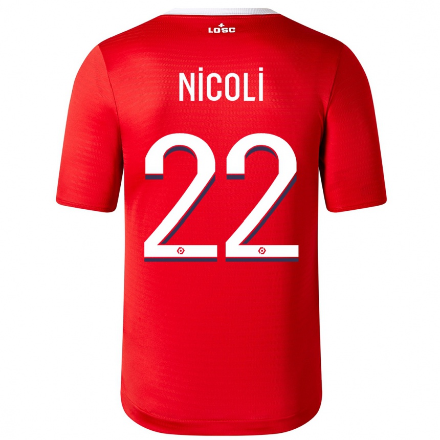 Niño Fútbol Camiseta Morgane Nicoli #22 Rojo 1ª Equipación 2023/24 México