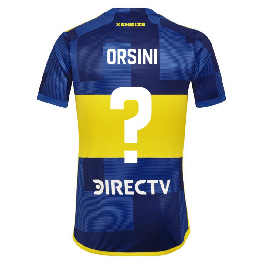 Niño Fútbol Camiseta Nicolas Orsini #0 Azul Oscuro Amarillo 1ª Equipación 2023/24 México