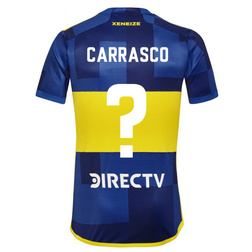 Niño Fútbol Camiseta Julian Carrasco #0 Azul Oscuro Amarillo 1ª Equipación 2023/24 México