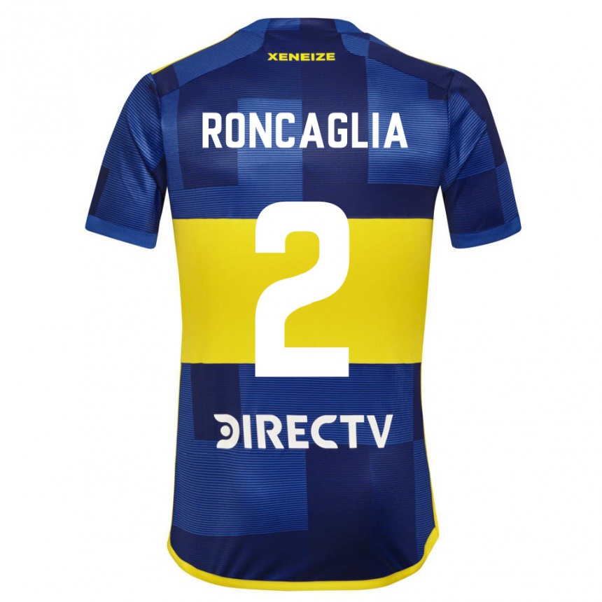 Niño Fútbol Camiseta Facundo Roncaglia #2 Azul Oscuro Amarillo 1ª Equipación 2023/24 México