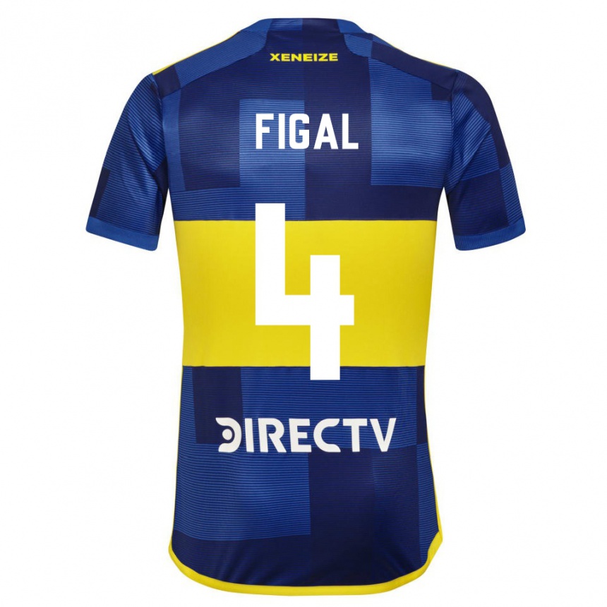 Niño Fútbol Camiseta Nicolas Figal #4 Azul Oscuro Amarillo 1ª Equipación 2023/24 México