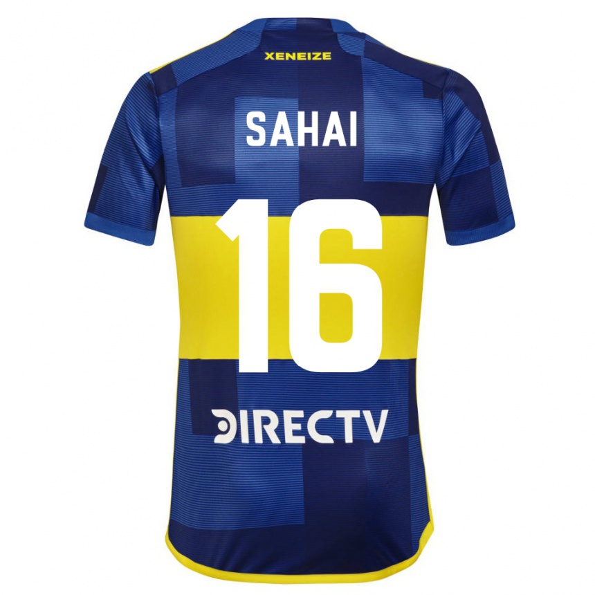 Niño Fútbol Camiseta Veer Sahai #16 Azul Oscuro Amarillo 1ª Equipación 2023/24 México