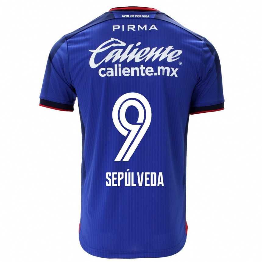 Niño Fútbol Camiseta Ángel Sepúlveda #9 Azul 1ª Equipación 2023/24 México