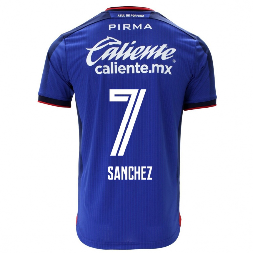 Niño Fútbol Camiseta Andrea Sanchez #7 Azul 1ª Equipación 2023/24 México