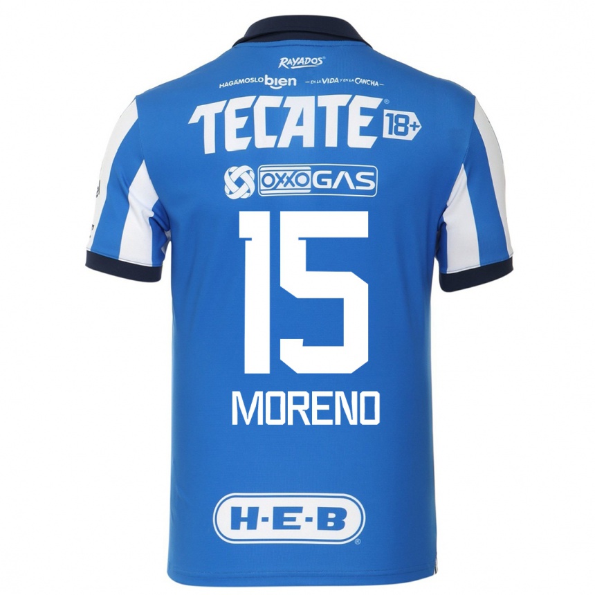 Niño Fútbol Camiseta Héctor Moreno #15 Azul Blanco 1ª Equipación 2023/24 México