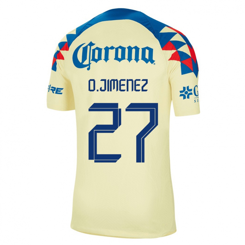 Niño Fútbol Camiseta Óscar Jiménez #27 Amarillo 1ª Equipación 2023/24 México