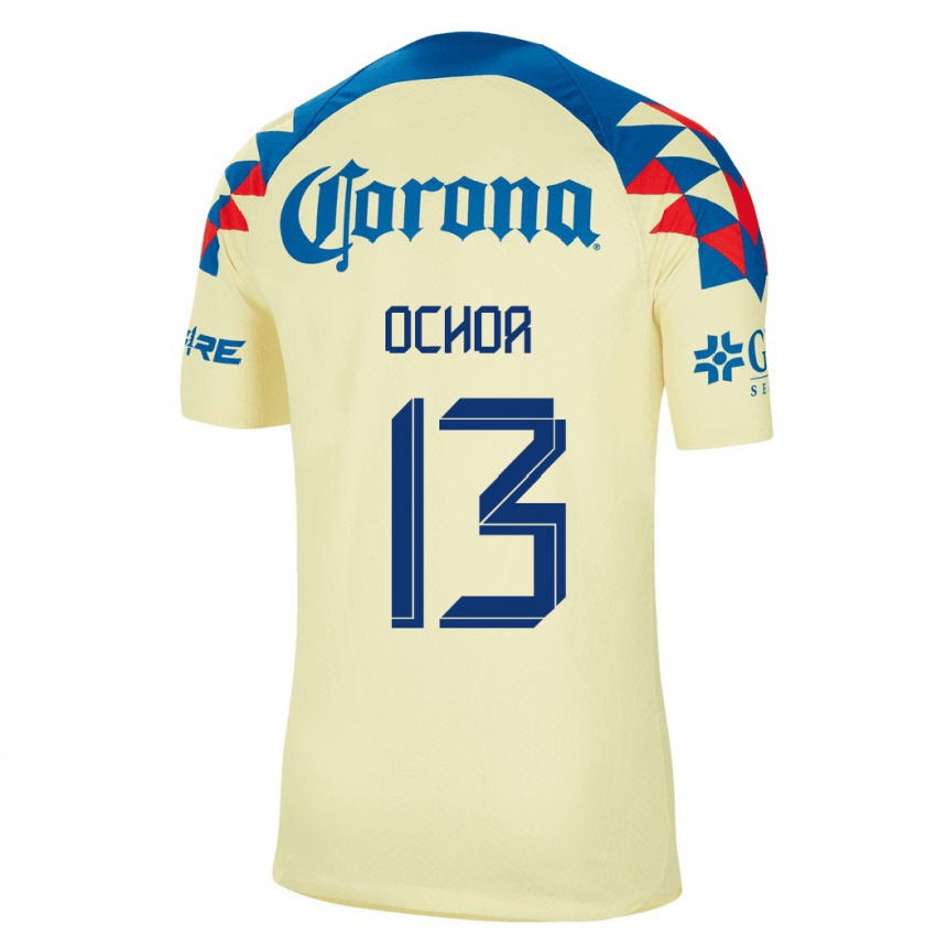 Niño Fútbol Camiseta Guillermo Ochoa #13 Amarillo 1ª Equipación 2023/24 México