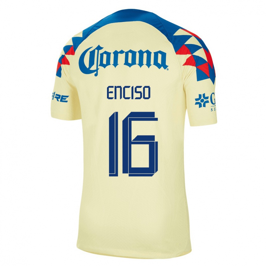 Niño Fútbol Camiseta Sabrina Enciso #16 Amarillo 1ª Equipación 2023/24 México