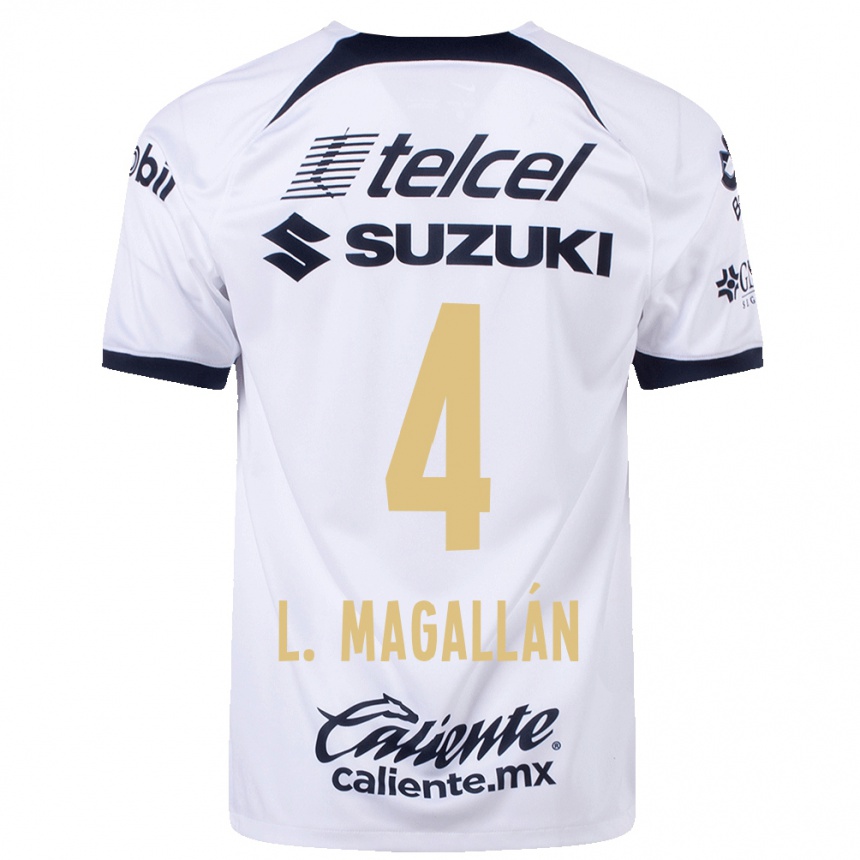 Niño Fútbol Camiseta Lisandro Magallan #4 Blanco 1ª Equipación 2023/24 México