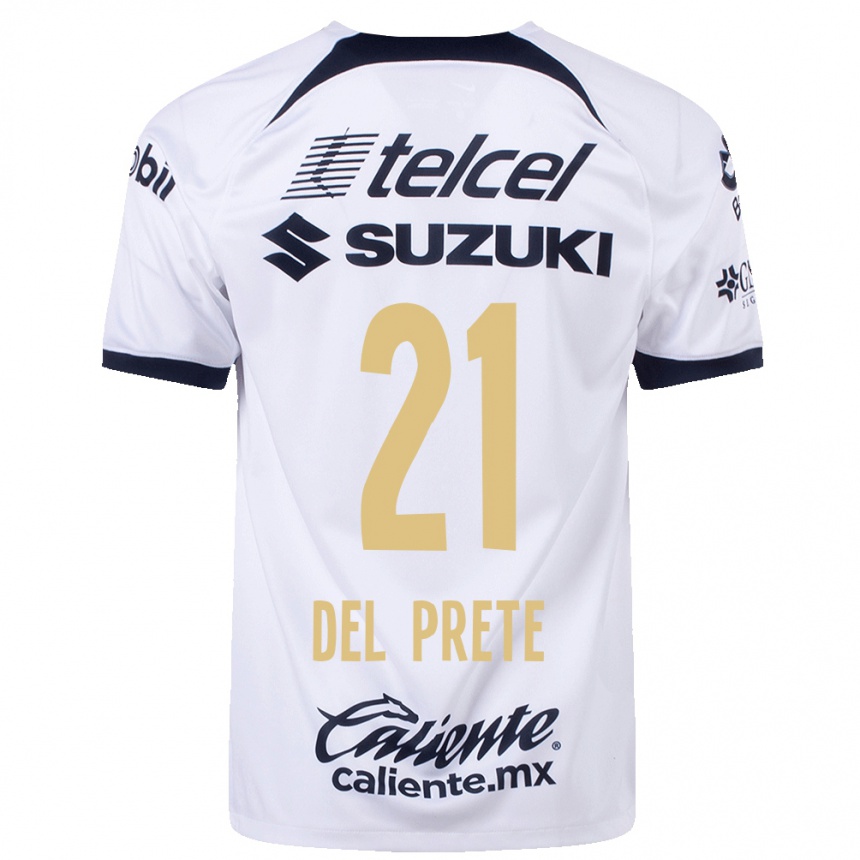 Niño Fútbol Camiseta Gustavo Del Prete #21 Blanco 1ª Equipación 2023/24 México