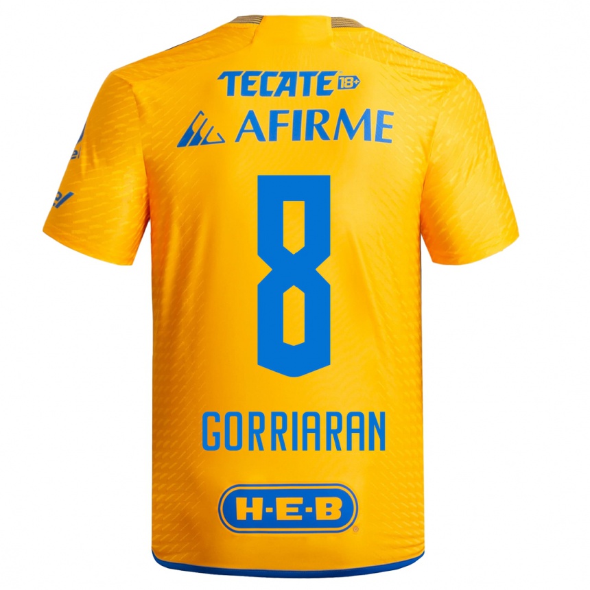Niño Fútbol Camiseta Fernando Gorriarán #8 Amarillo 1ª Equipación 2023/24 México