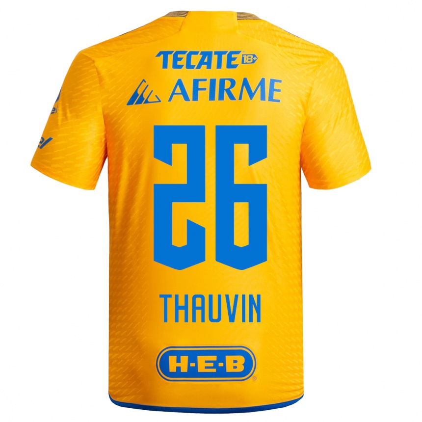 Niño Fútbol Camiseta Florian Thauvin #26 Amarillo 1ª Equipación 2023/24 México