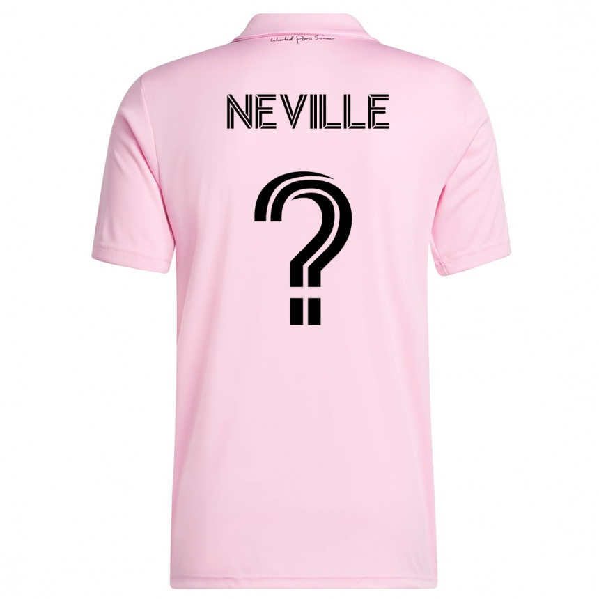 Niño Fútbol Camiseta Harvey Neville #0 Rosa 1ª Equipación 2023/24 México
