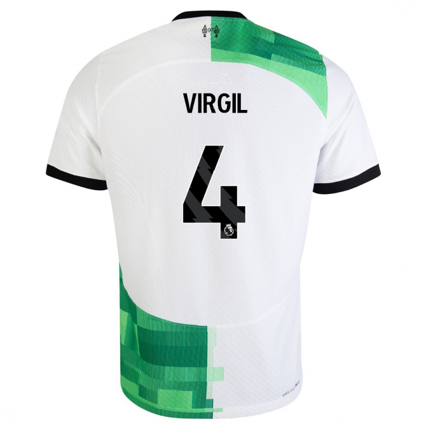 Niño Fútbol Camiseta Virgil Van Dijk #4 Blanco Verde 2ª Equipación 2023/24 México