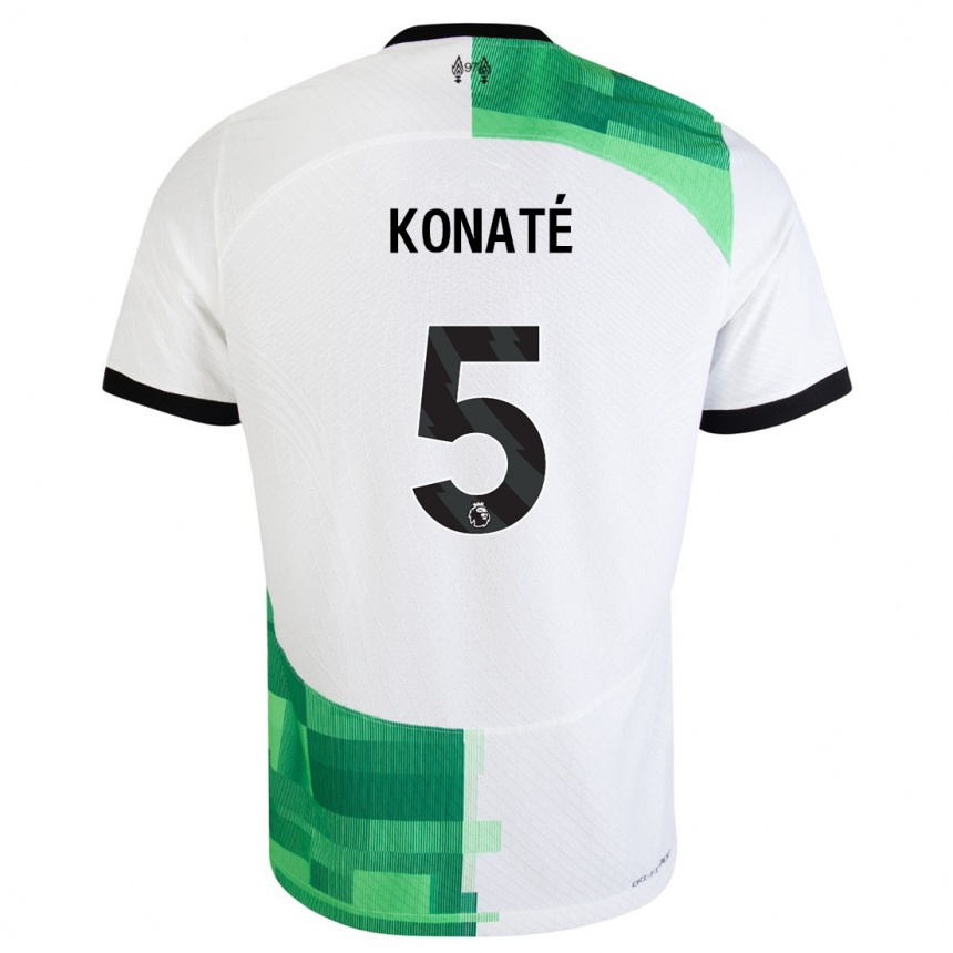 Niño Fútbol Camiseta Ibrahima Konate #5 Blanco Verde 2ª Equipación 2023/24 México