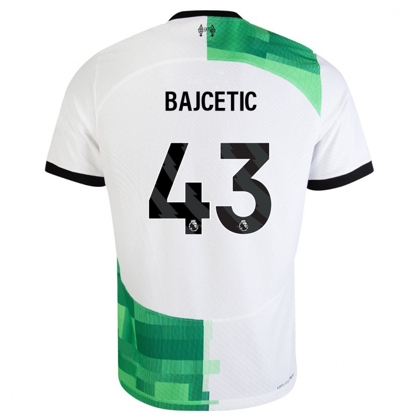 Niño Fútbol Camiseta Stefan Bajcetic #43 Blanco Verde 2ª Equipación 2023/24 México