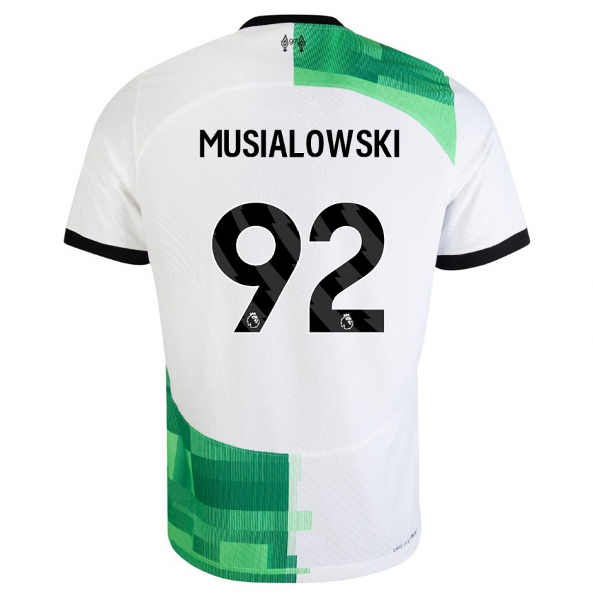 Niño Fútbol Camiseta Mateusz Musialowski #92 Blanco Verde 2ª Equipación 2023/24 México