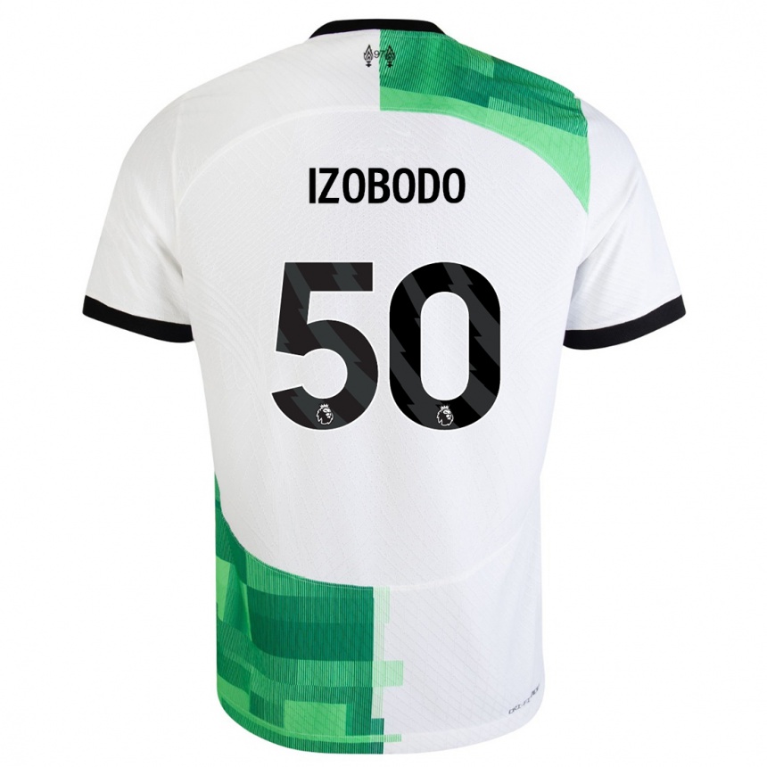 Niño Fútbol Camiseta Elijah Izobodo John #50 Blanco Verde 2ª Equipación 2023/24 México