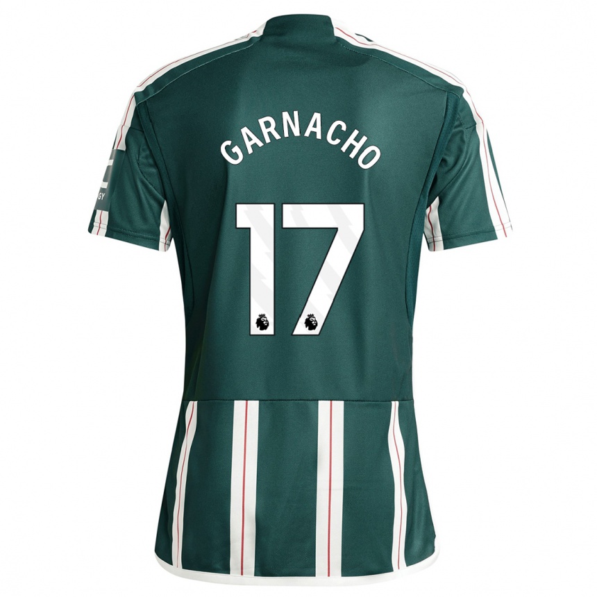 Niño Fútbol Camiseta Alejandro Garnacho #17 Verde Oscuro 2ª Equipación 2023/24 México