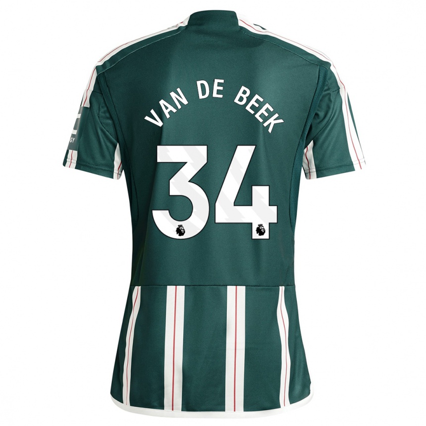 Niño Fútbol Camiseta Donny Van De Beek #34 Verde Oscuro 2ª Equipación 2023/24 México