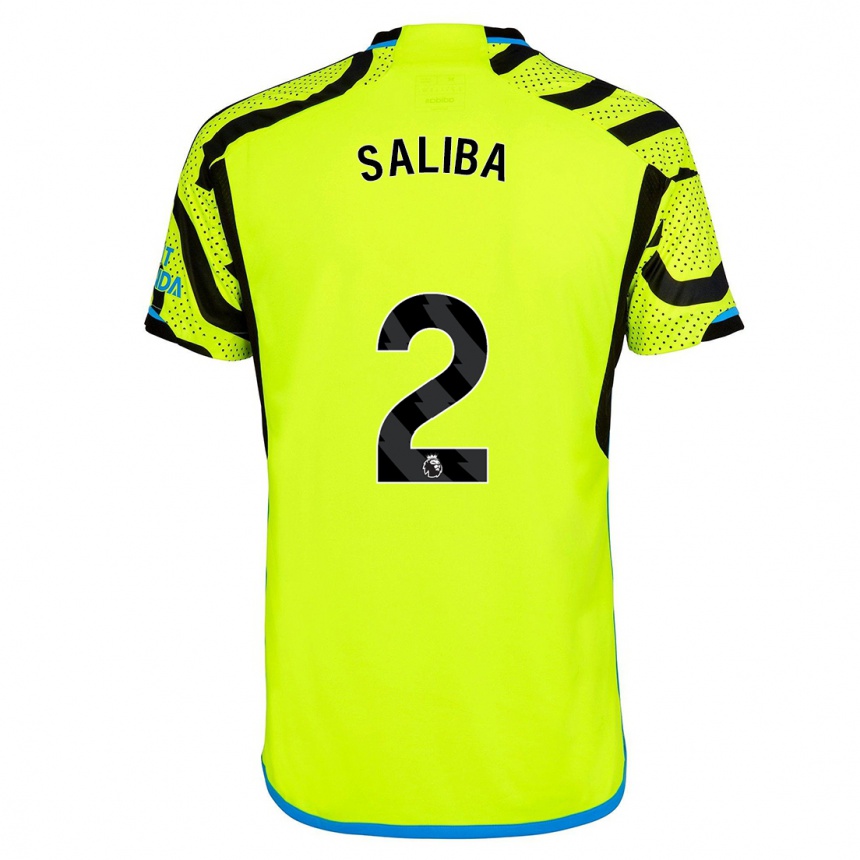 Niño Fútbol Camiseta William Saliba #2 Amarillo 2ª Equipación 2023/24 México