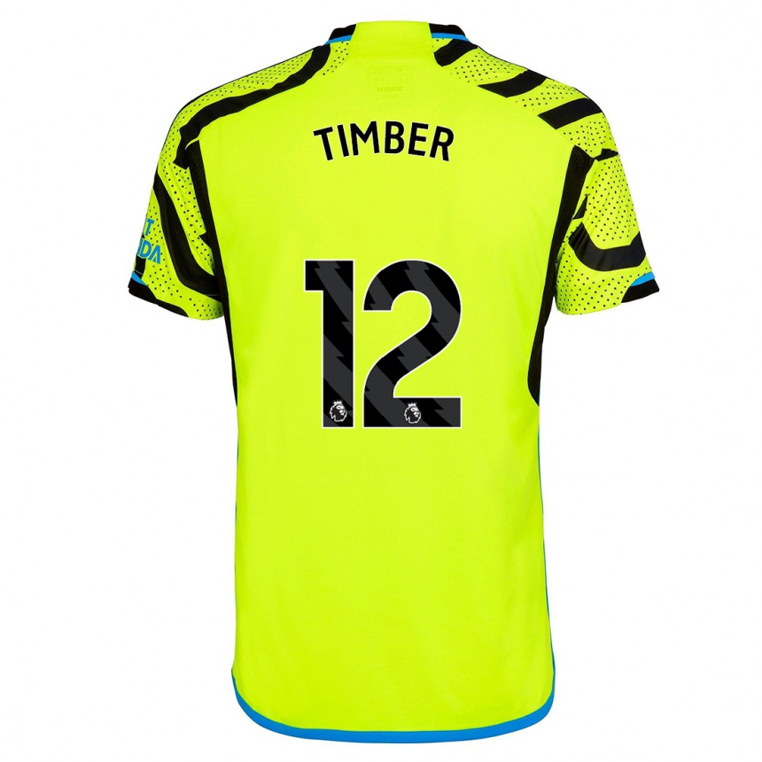 Niño Fútbol Camiseta Jurrien Timber #12 Amarillo 2ª Equipación 2023/24 México