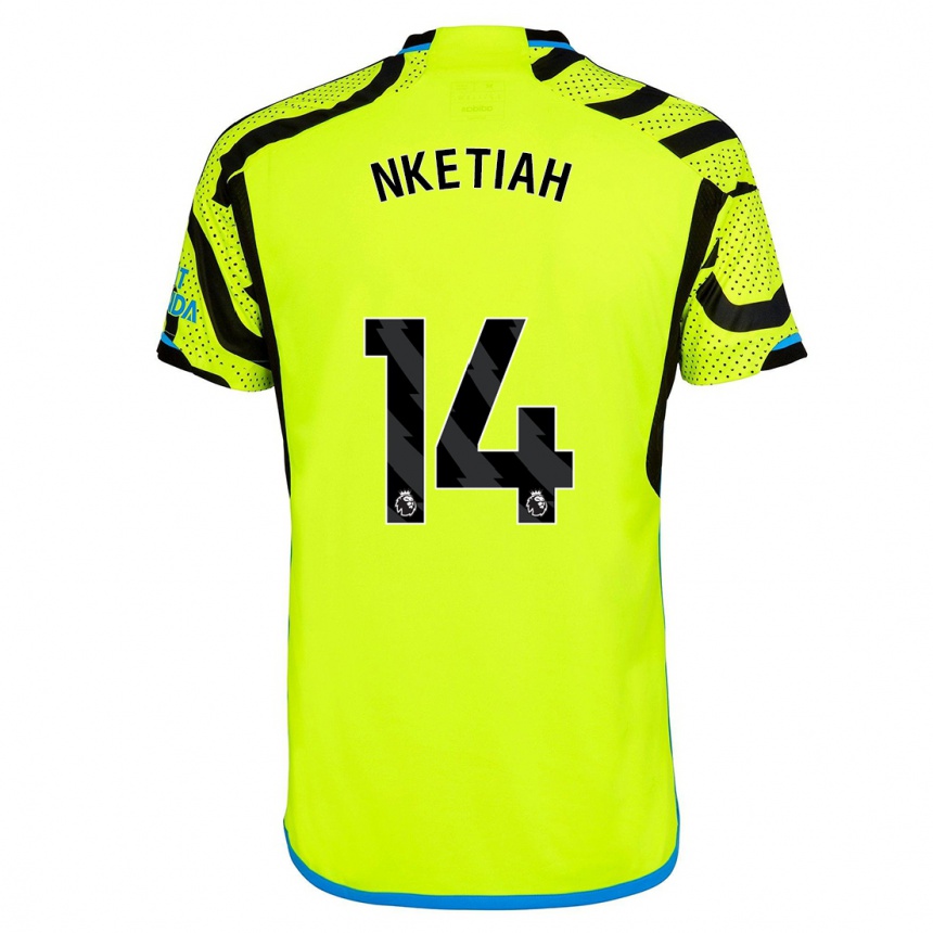 Niño Fútbol Camiseta Eddie Nketiah #14 Amarillo 2ª Equipación 2023/24 México