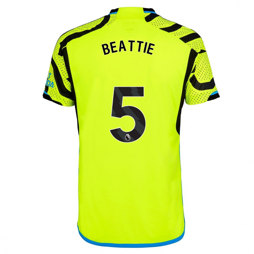 Niño Fútbol Camiseta Jen Beattie #5 Amarillo 2ª Equipación 2023/24 México