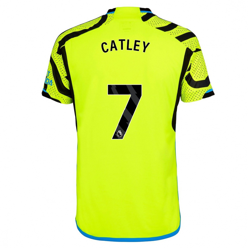 Niño Fútbol Camiseta Stephanie Catley #7 Amarillo 2ª Equipación 2023/24 México