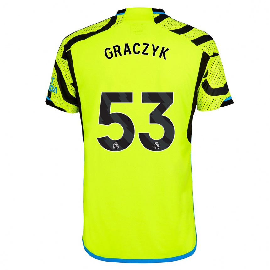 Niño Fútbol Camiseta Hubert Graczyk #53 Amarillo 2ª Equipación 2023/24 México