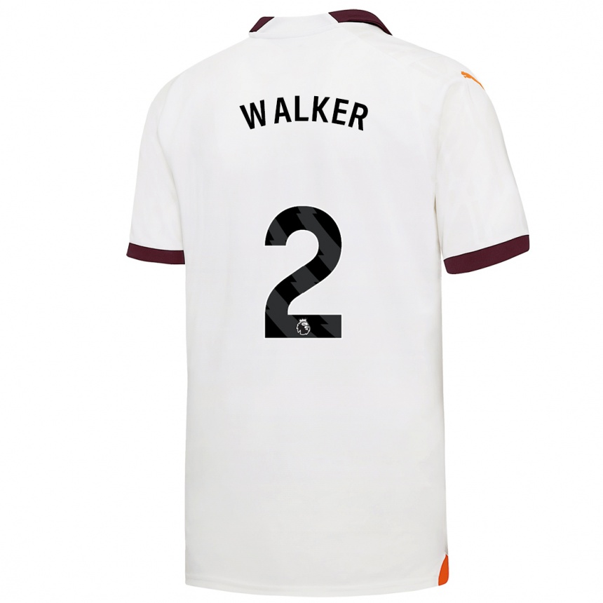 Niño Fútbol Camiseta Kyle Walker #2 Blanco 2ª Equipación 2023/24 México