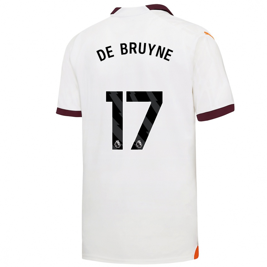 Niño Fútbol Camiseta Kevin De Bruyne #17 Blanco 2ª Equipación 2023/24 México